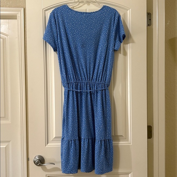 Banana Republic Medium Blue Floral Print Knee Length/Midi Dress - Picture 7 of 9